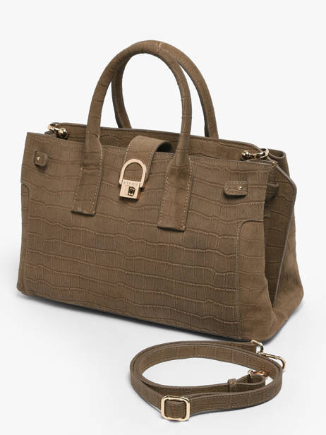 Handtas M Equestre Croco Leder Etrier Bruin equestre croco EEQC142M ander zicht 2